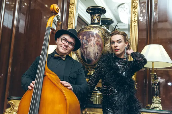 Шоу на Gatsby вечеринке от кавер группы Gatsby Orchestra и шоу-балета Gold Diggers в банкетном зале отеля Ritz Carlton (Москва) — фото 4